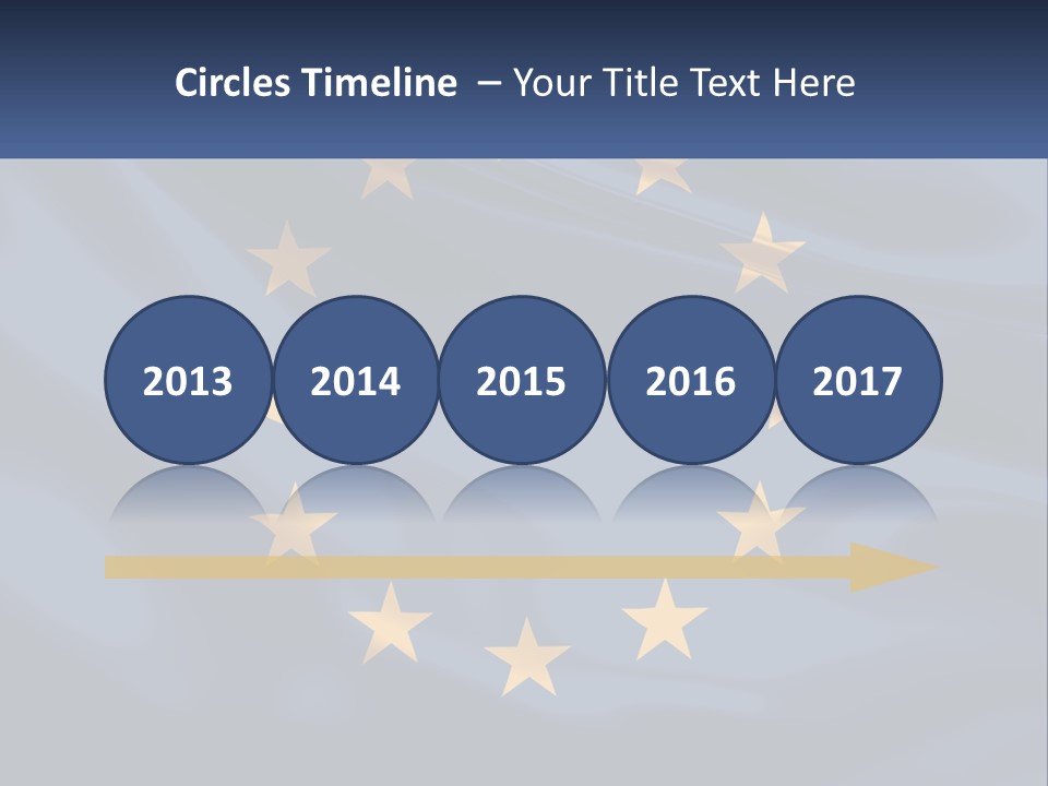 A Blue And Yellow Flag With Stars On It PowerPoint Template