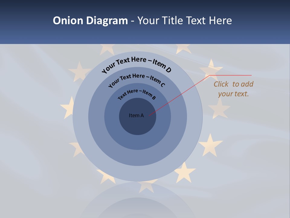 A Blue And Yellow Flag With Stars On It PowerPoint Template