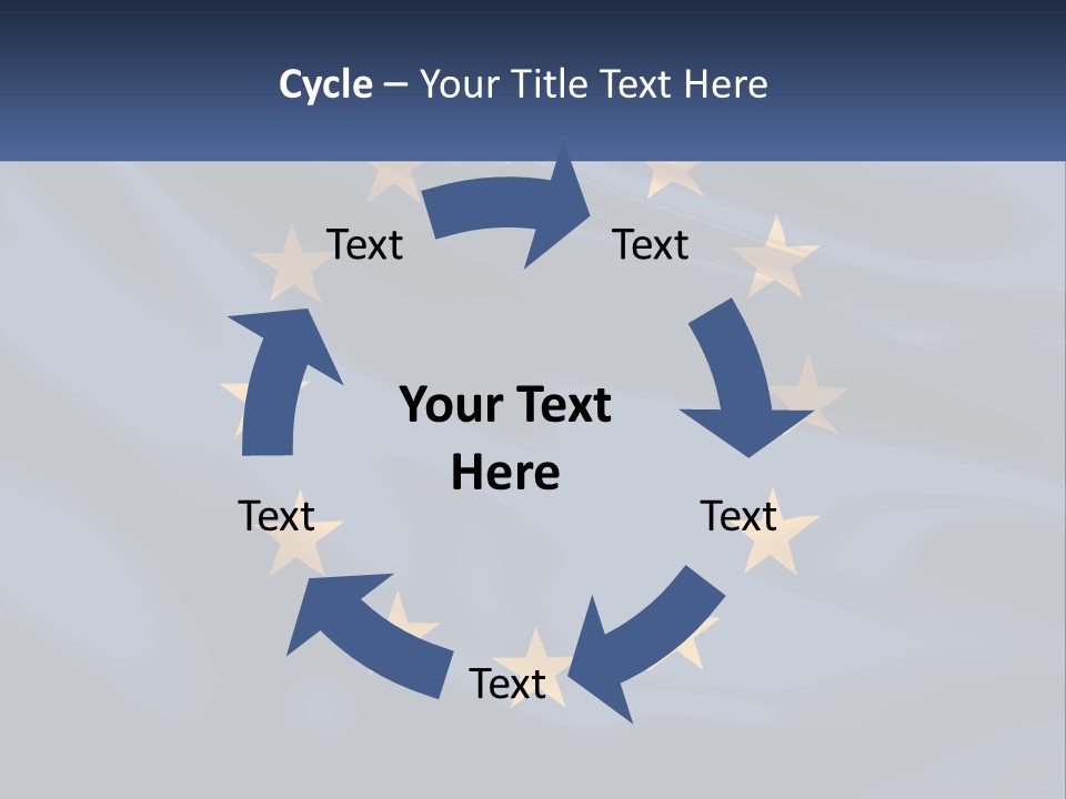 A Blue And Yellow Flag With Stars On It PowerPoint Template