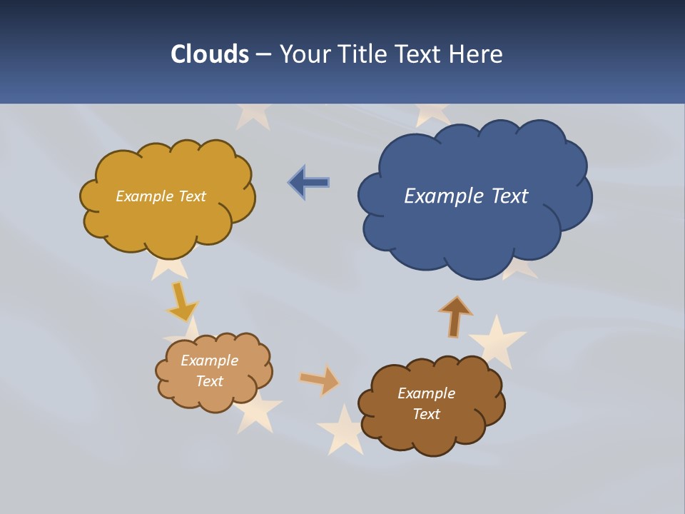 A Blue And Yellow Flag With Stars On It PowerPoint Template