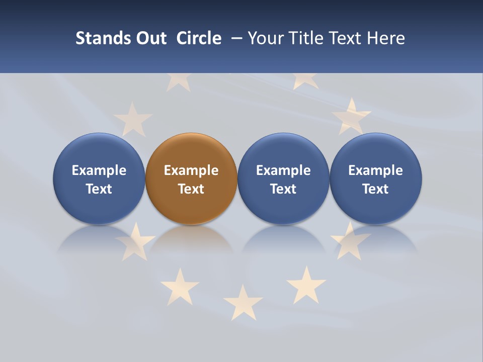 A Blue And Yellow Flag With Stars On It PowerPoint Template