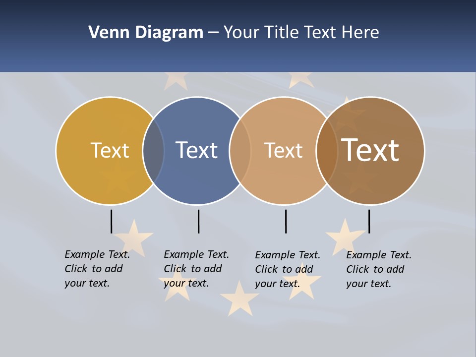 A Blue And Yellow Flag With Stars On It PowerPoint Template