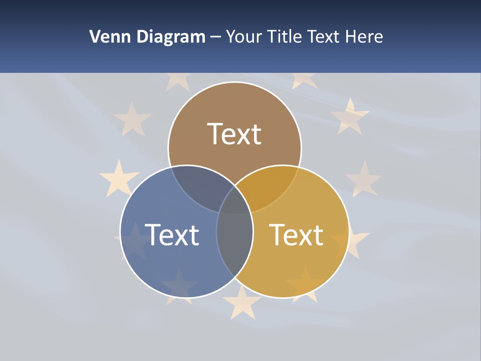 A Blue And Yellow Flag With Stars On It PowerPoint Template