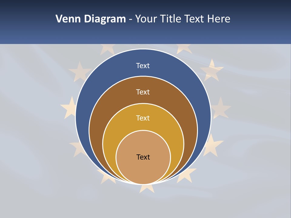 A Blue And Yellow Flag With Stars On It PowerPoint Template