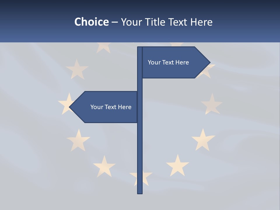 A Blue And Yellow Flag With Stars On It PowerPoint Template