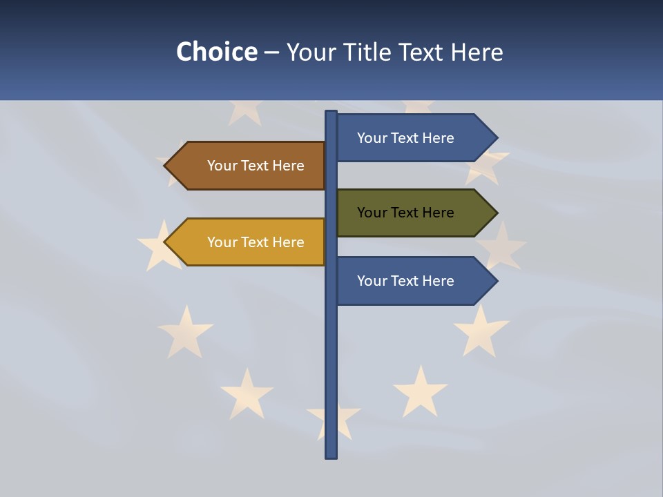 A Blue And Yellow Flag With Stars On It PowerPoint Template