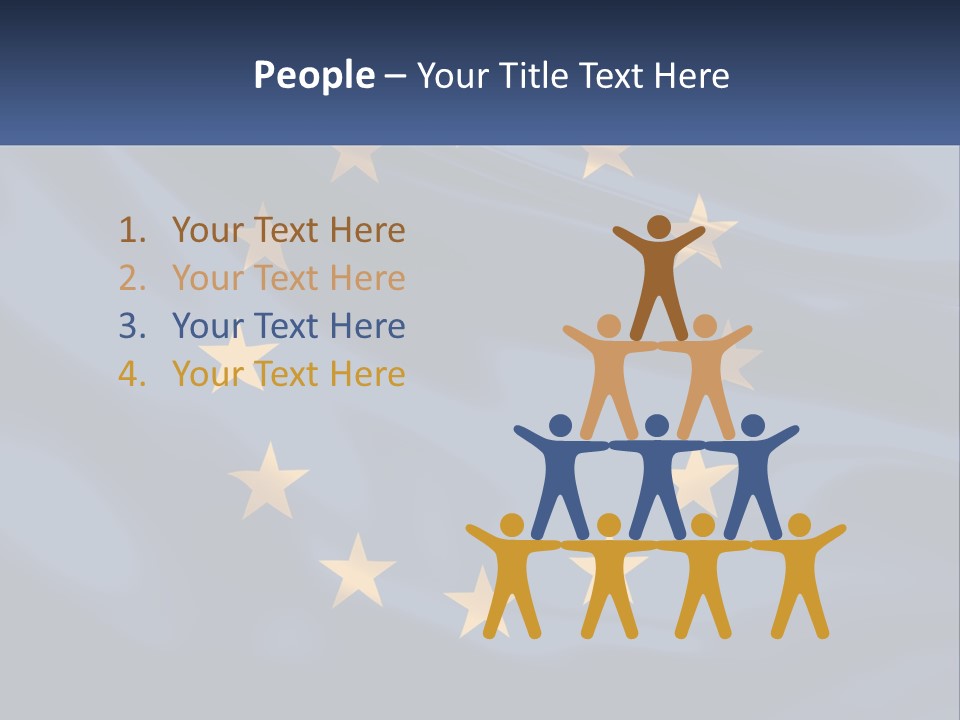 A Blue And Yellow Flag With Stars On It PowerPoint Template