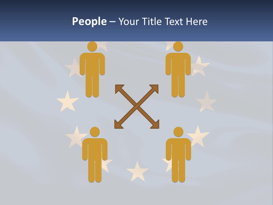 A Blue And Yellow Flag With Stars On It PowerPoint Template