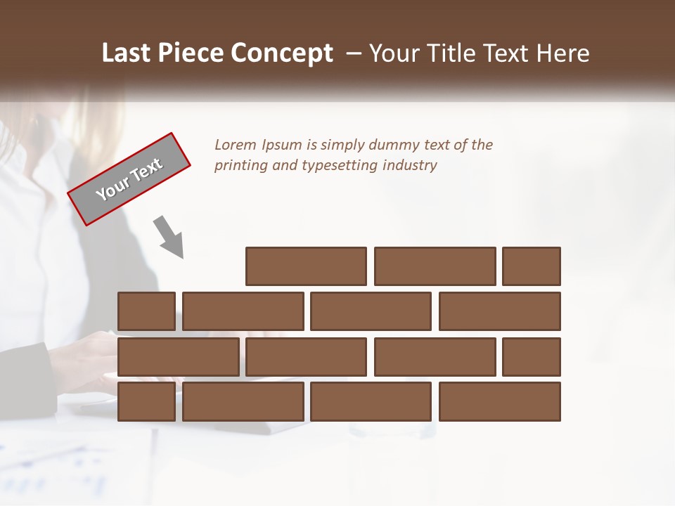 A Woman Sitting At A Table Using A Tablet Computer PowerPoint Template