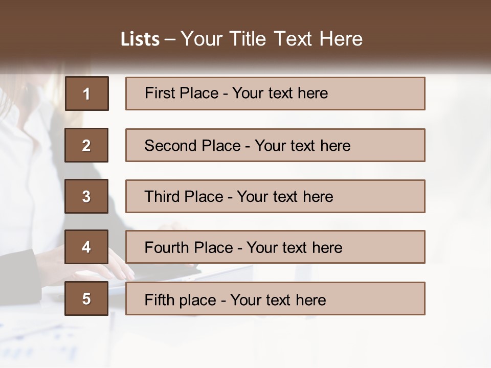 A Woman Sitting At A Table Using A Tablet Computer PowerPoint Template