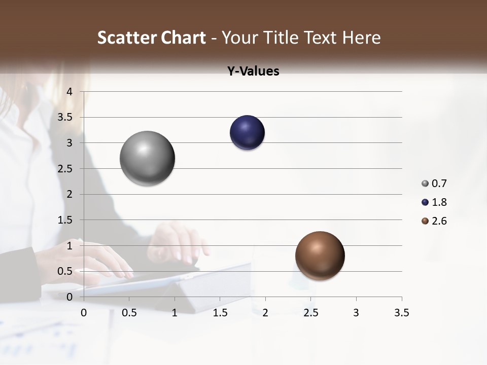 A Woman Sitting At A Table Using A Tablet Computer PowerPoint Template