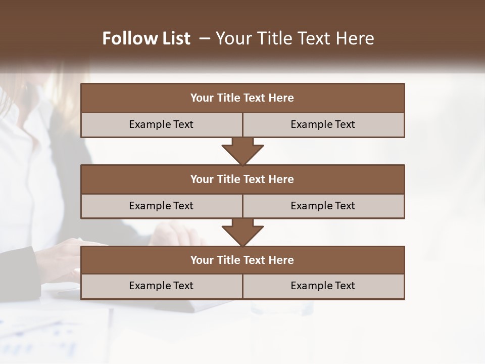 A Woman Sitting At A Table Using A Tablet Computer PowerPoint Template