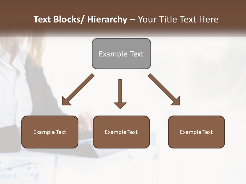 A Woman Sitting At A Table Using A Tablet Computer PowerPoint Template