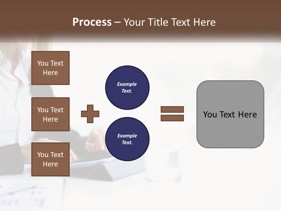 A Woman Sitting At A Table Using A Tablet Computer PowerPoint Template