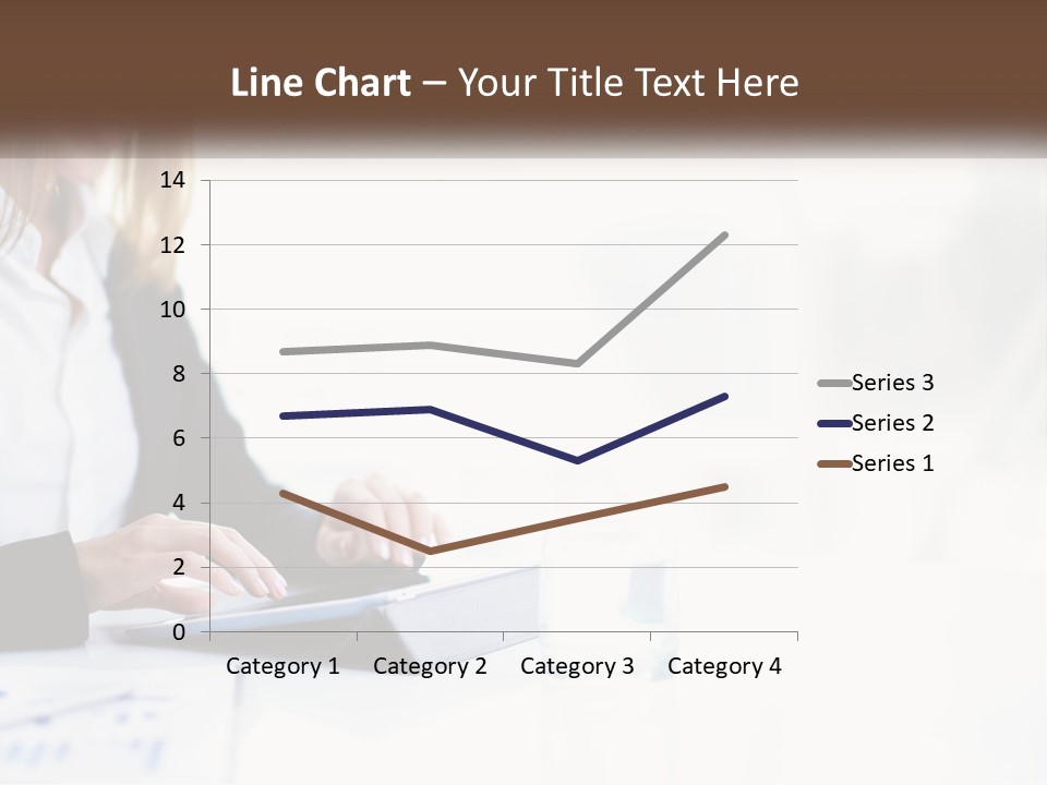 A Woman Sitting At A Table Using A Tablet Computer PowerPoint Template