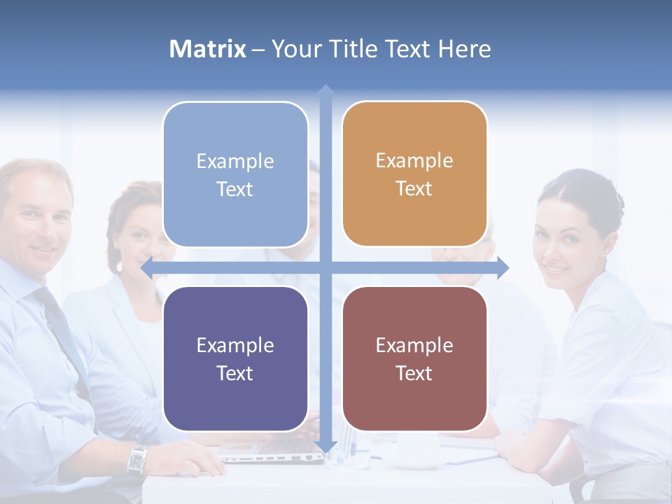 A Group Of Business People Sitting At A Table PowerPoint Template