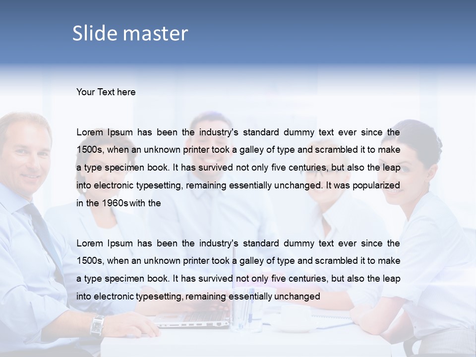 A Group Of Business People Sitting At A Table PowerPoint Template