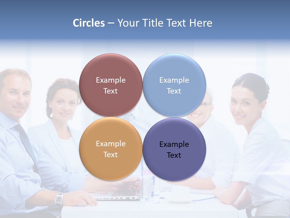 A Group Of Business People Sitting At A Table PowerPoint Template