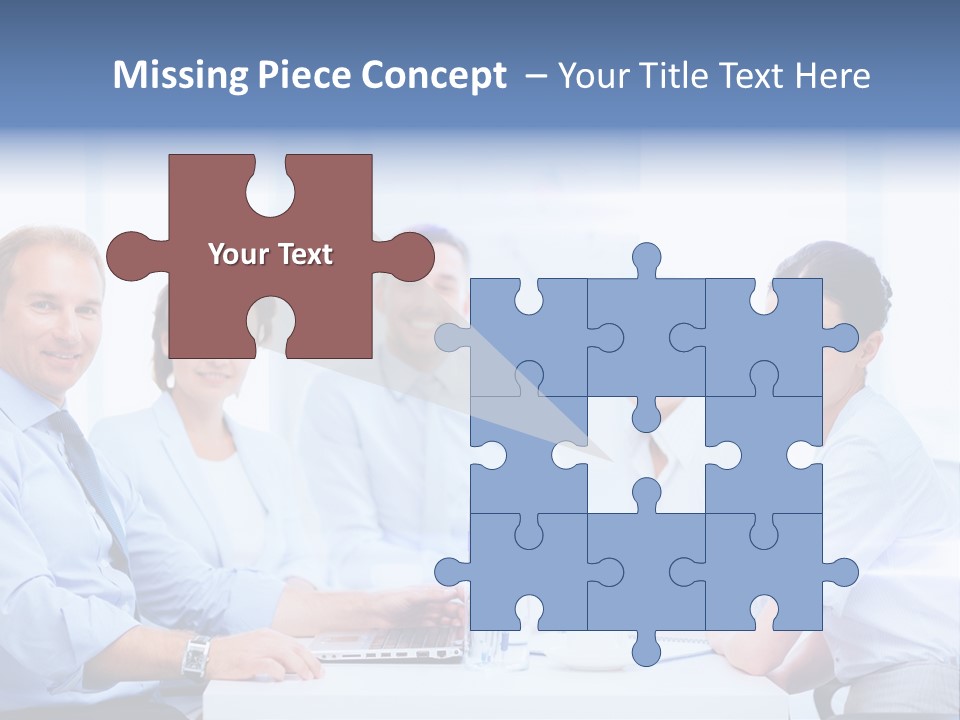 A Group Of Business People Sitting At A Table PowerPoint Template