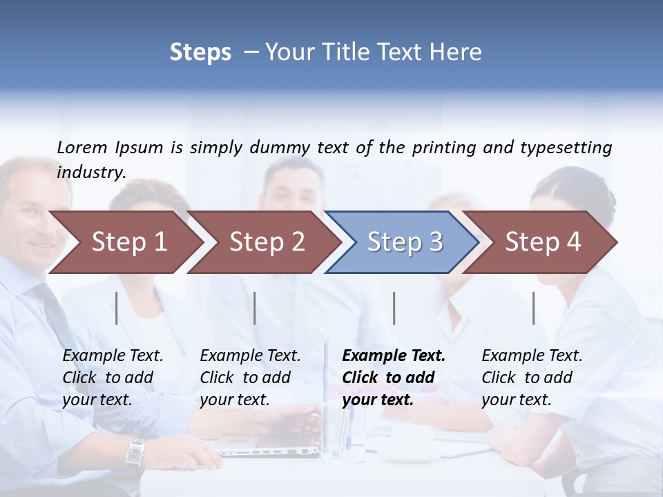 A Group Of Business People Sitting At A Table PowerPoint Template