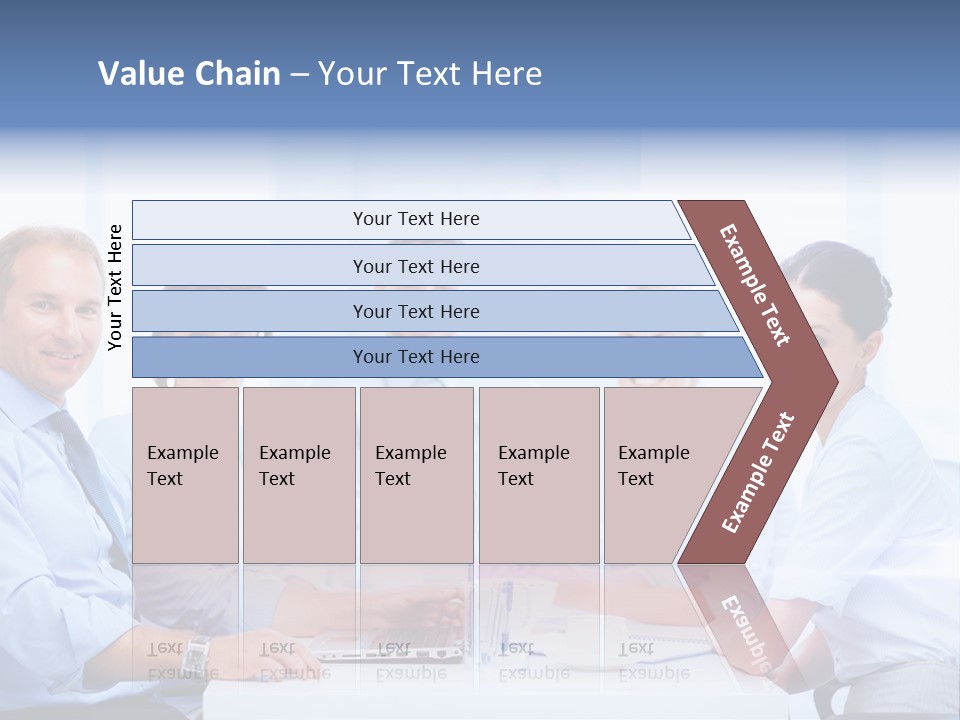 A Group Of Business People Sitting At A Table PowerPoint Template