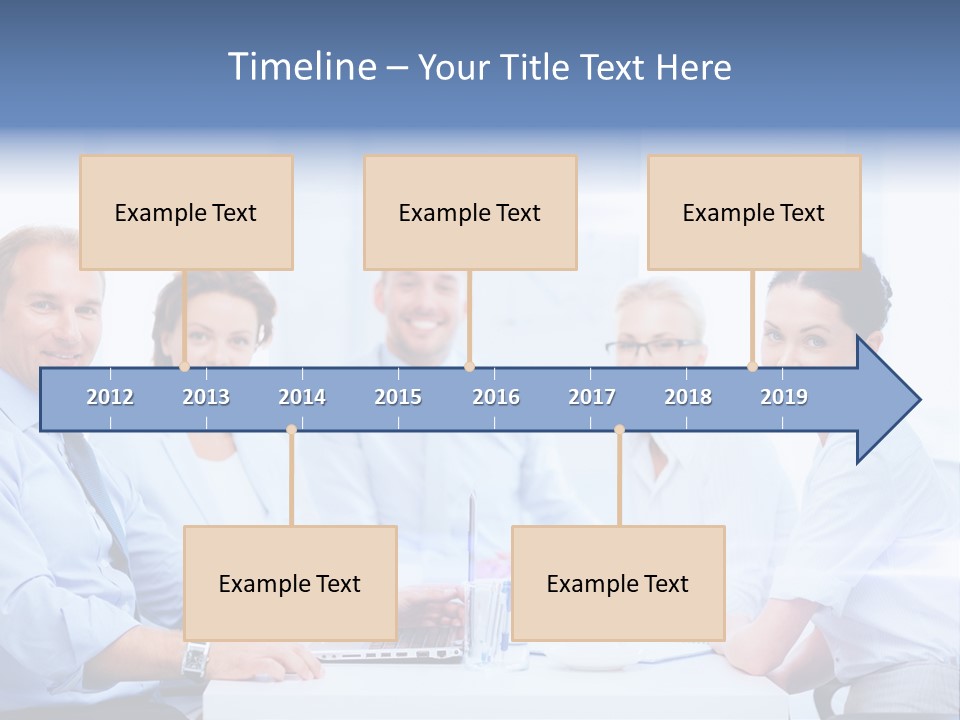 A Group Of Business People Sitting At A Table PowerPoint Template