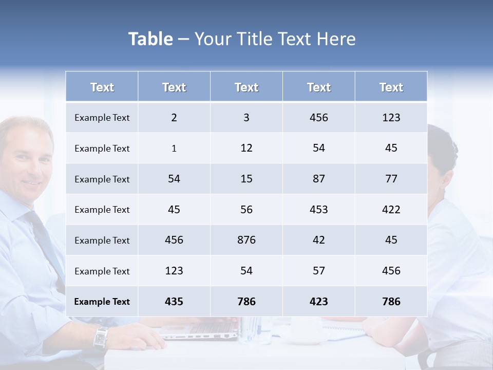 A Group Of Business People Sitting At A Table PowerPoint Template