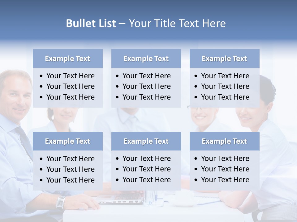 A Group Of Business People Sitting At A Table PowerPoint Template