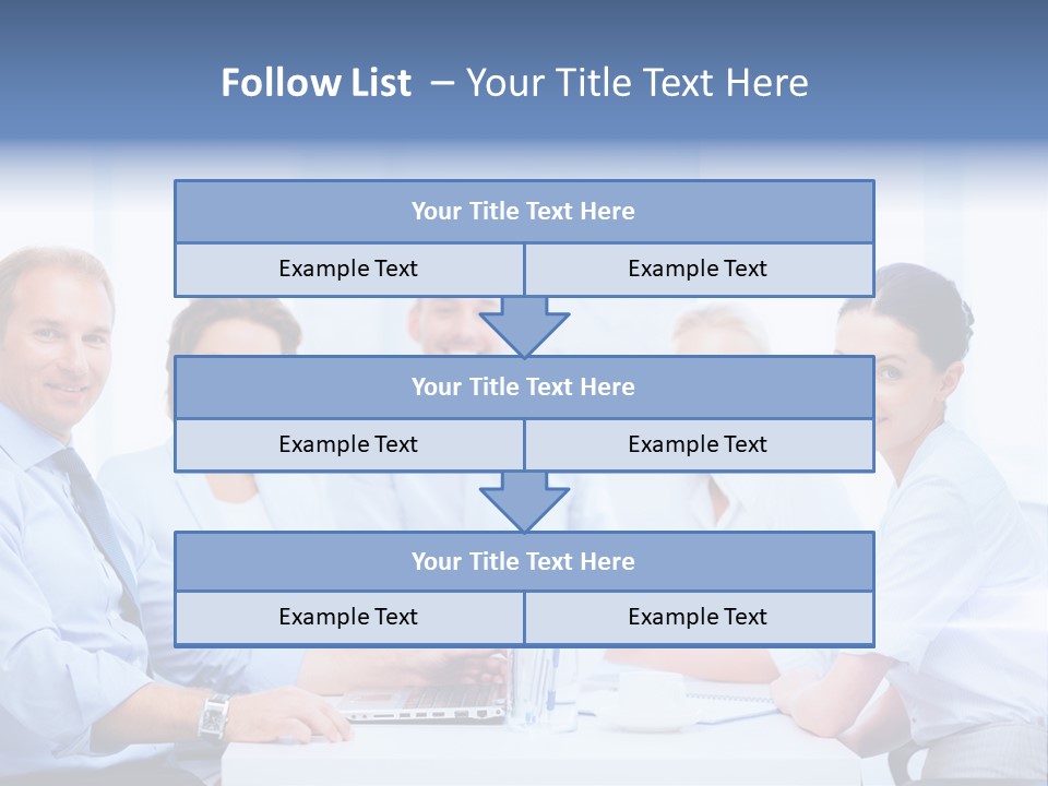A Group Of Business People Sitting At A Table PowerPoint Template