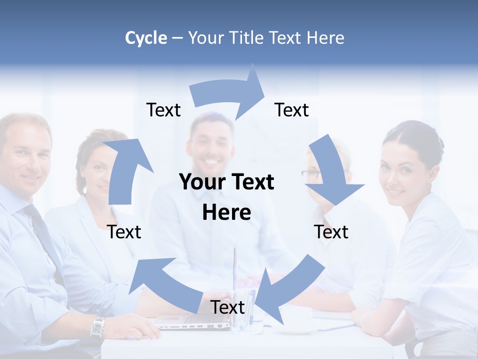 A Group Of Business People Sitting At A Table PowerPoint Template