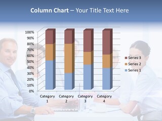 A Group Of Business People Sitting At A Table PowerPoint Template