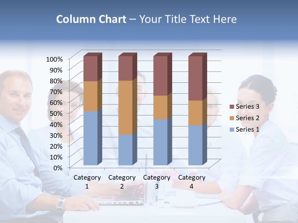 A Group Of Business People Sitting At A Table PowerPoint Template