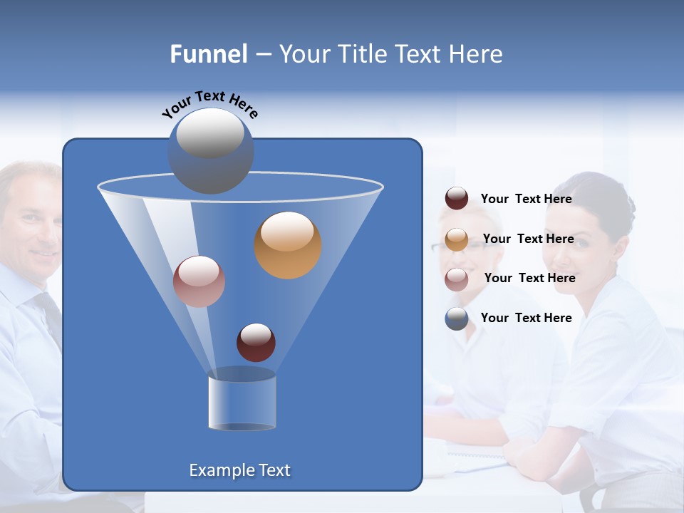 A Group Of Business People Sitting At A Table PowerPoint Template