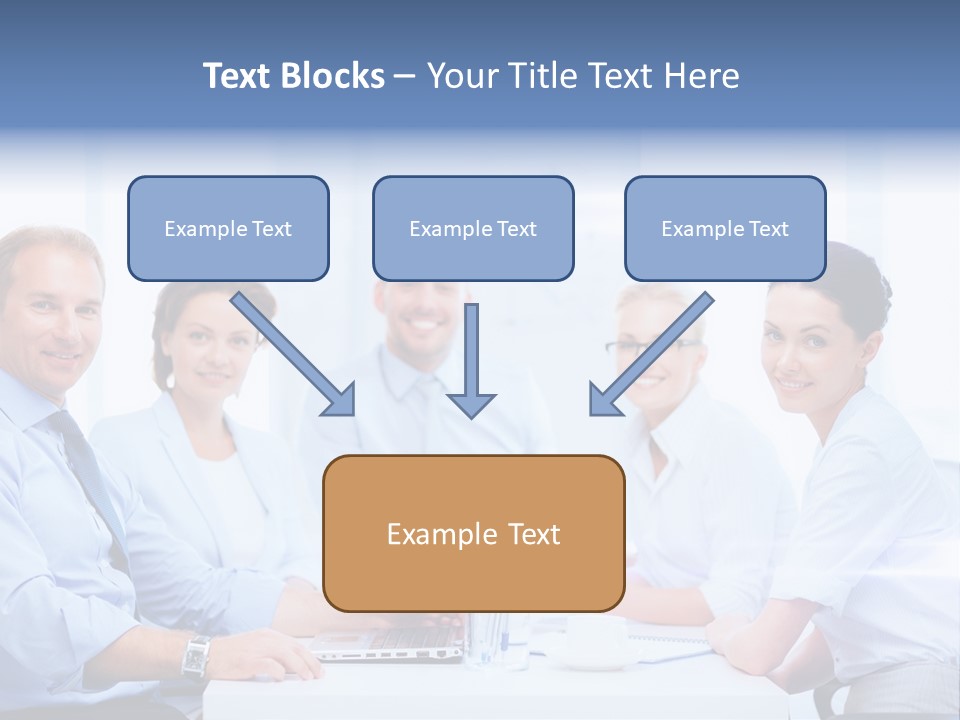 A Group Of Business People Sitting At A Table PowerPoint Template