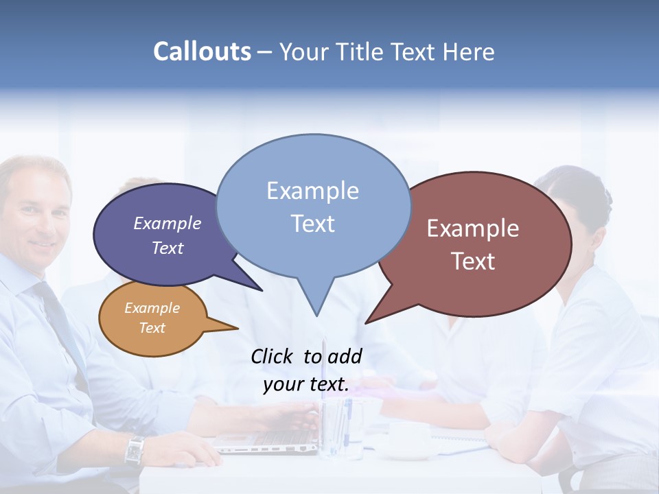 A Group Of Business People Sitting At A Table PowerPoint Template