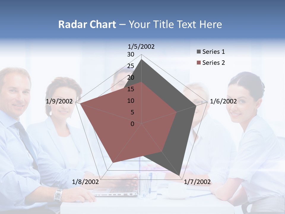 A Group Of Business People Sitting At A Table PowerPoint Template