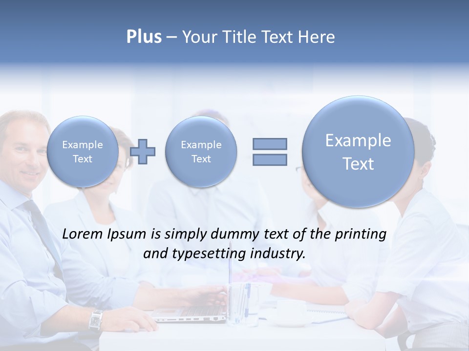A Group Of Business People Sitting At A Table PowerPoint Template