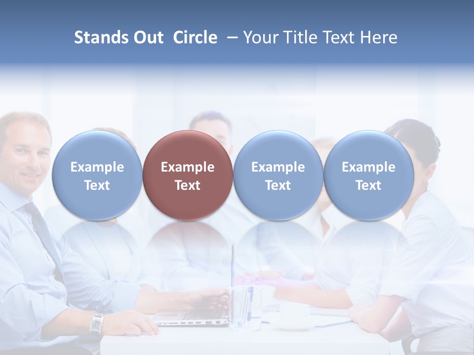 A Group Of Business People Sitting At A Table PowerPoint Template