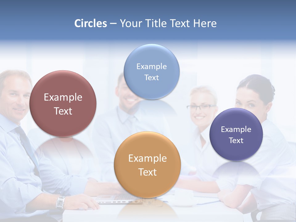 A Group Of Business People Sitting At A Table PowerPoint Template