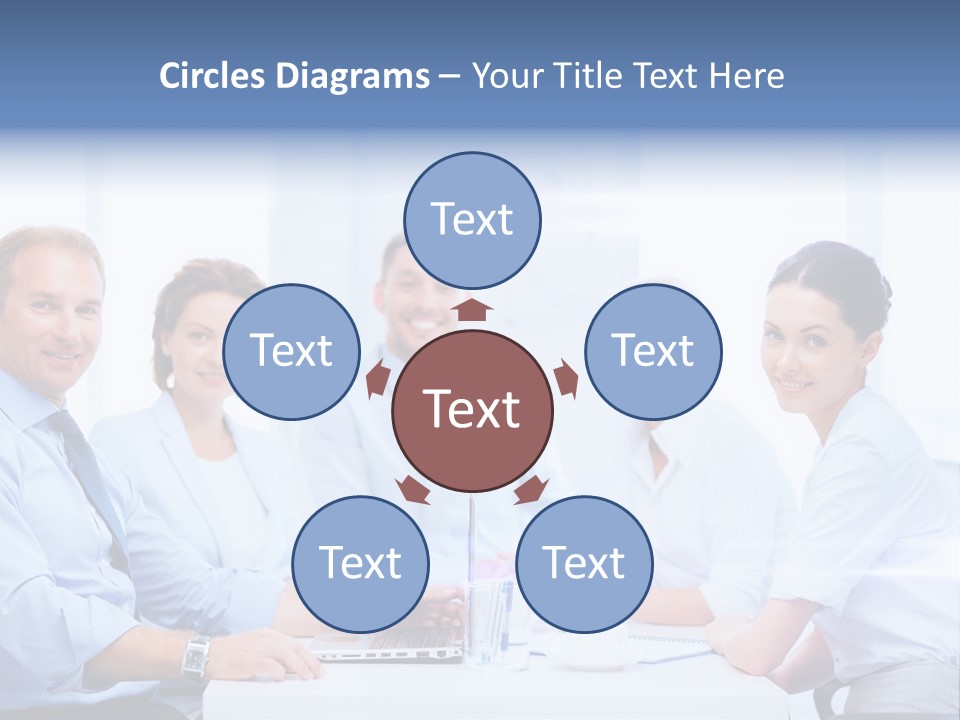 A Group Of Business People Sitting At A Table PowerPoint Template