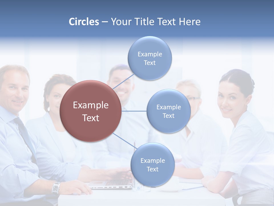 A Group Of Business People Sitting At A Table PowerPoint Template
