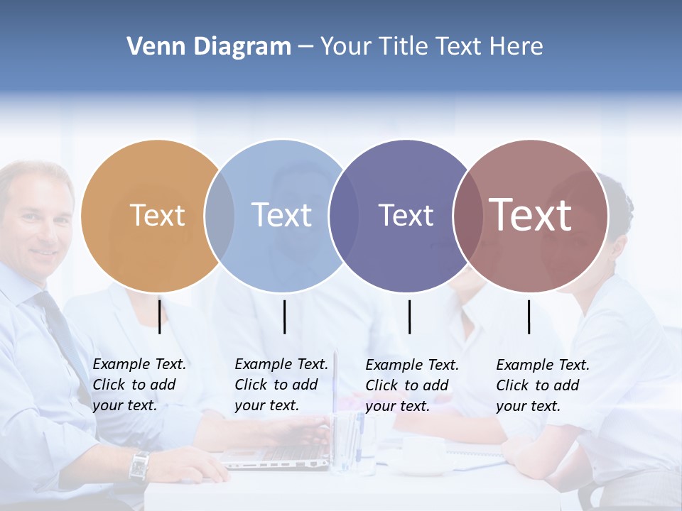 A Group Of Business People Sitting At A Table PowerPoint Template