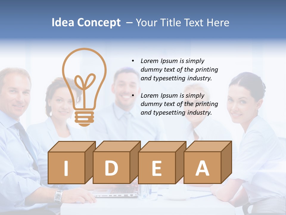 A Group Of Business People Sitting At A Table PowerPoint Template