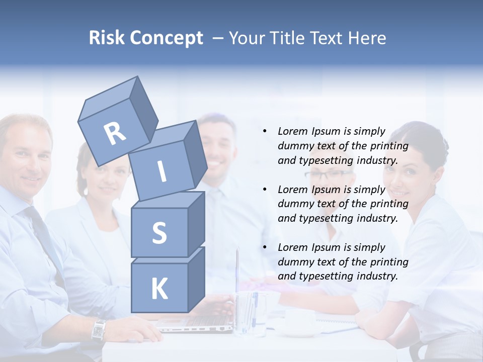 A Group Of Business People Sitting At A Table PowerPoint Template