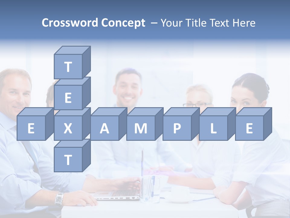 A Group Of Business People Sitting At A Table PowerPoint Template