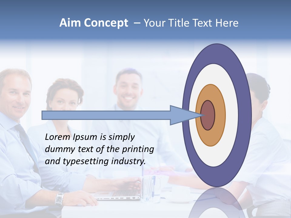 A Group Of Business People Sitting At A Table PowerPoint Template