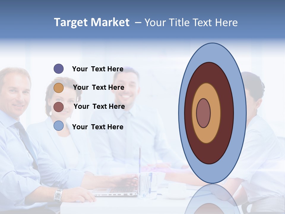 A Group Of Business People Sitting At A Table PowerPoint Template