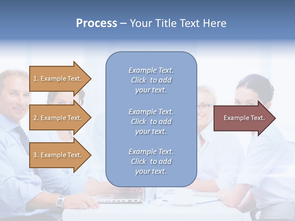 A Group Of Business People Sitting At A Table PowerPoint Template