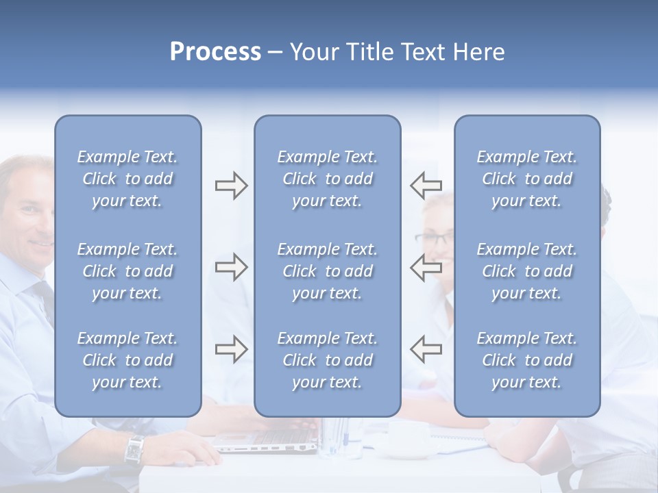 A Group Of Business People Sitting At A Table PowerPoint Template
