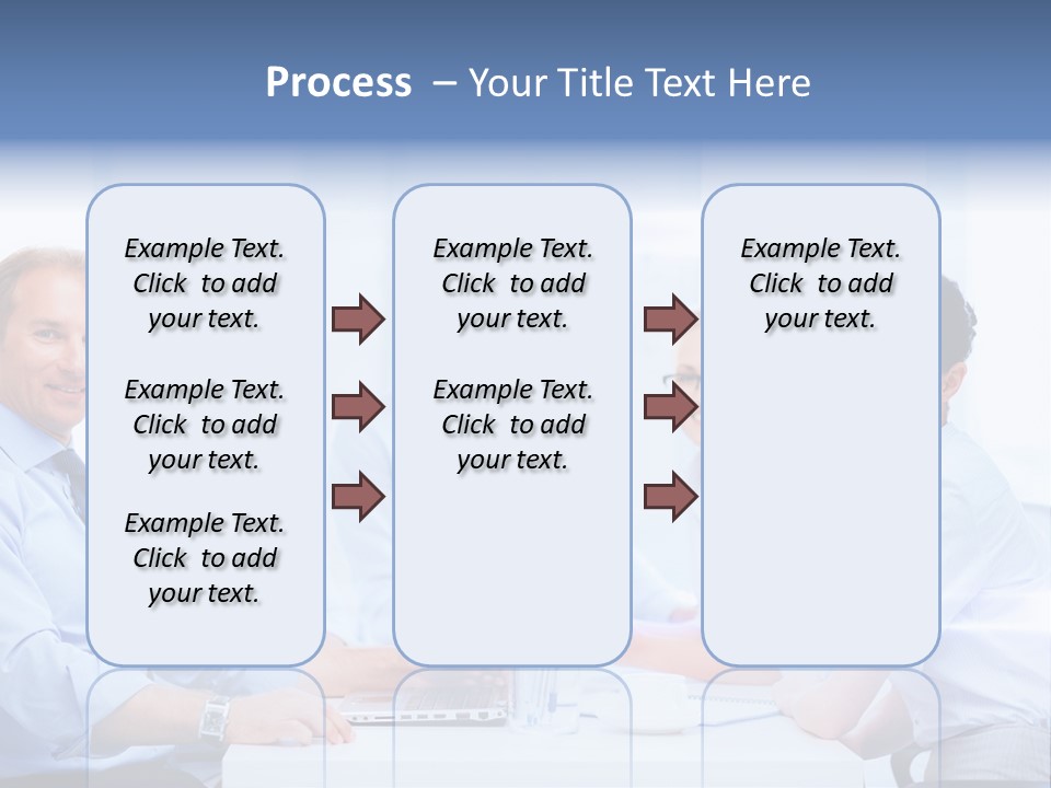 A Group Of Business People Sitting At A Table PowerPoint Template
